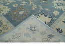 Charcoal Beige Hand Knotted Wool Area Rug - Traditional Oushak by The Rug Decor