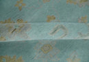 Antique Blue Charcoal Oushak Wool Area Rug - Hand Knotted Traditional