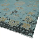 Antique Blue Charcoal Oushak Wool Area Rug - Hand Knotted Traditional