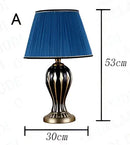 GobekUsa Hand Painted Antique Blue Ceramic Desk Lamp
