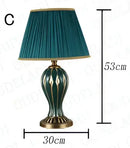 GobekUsa Hand Painted Antique Blue Ceramic Desk Lamp