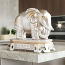 GobekUsa Elephant Couple Resin Statue for Living Room Office Tabletop Ornament
