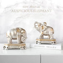 GobekUsa Elephant Couple Resin Statue for Living Room Office Tabletop Ornament