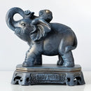 GobekUsa Elephant Couple Resin Statue for Living Room Office Tabletop Ornament