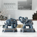 GobekUsa Elephant Couple Resin Statue for Living Room Office Tabletop Ornament