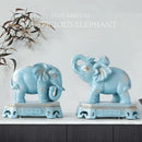 GobekUsa Elephant Couple Resin Statue for Living Room Office Tabletop Ornament