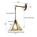 GobekUsa Blue Glass LED Wall Sconce Pull Chain Switch Staircase Tiffany Style Mirror Light