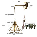 GobekUsa Blue Glass LED Wall Sconce Pull Chain Switch Staircase Tiffany Style Mirror Light
