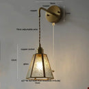 GobekUsa Blue Glass LED Wall Sconce Pull Chain Switch Staircase Tiffany Style Mirror Light