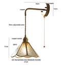 GobekUsa Blue Glass LED Wall Sconce Pull Chain Switch Staircase Tiffany Style Mirror Light