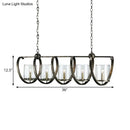 GobekUsa Traditional Clear Glass Hanging Light - Antique Brass/Aged Silver Cylinder Island Lighting Fixture with 3/5 Bulbs - for Dining Room