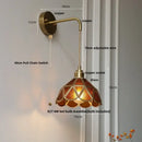 GobekUsa Amber Glass LED Wall Light Modern Nordic Bedroom Reading Lamp