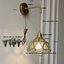 GobekUsa Amber Glass LED Wall Light Modern Nordic Bedroom Reading Lamp