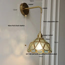 GobekUsa Amber Glass LED Wall Light Modern Nordic Bedroom Reading Lamp