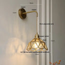 GobekUsa Amber Glass LED Wall Light Modern Nordic Bedroom Reading Lamp