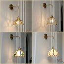 GobekUsa Amber Glass LED Wall Light Modern Nordic Bedroom Reading Lamp