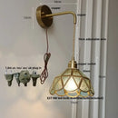 GobekUsa Amber Glass LED Wall Light Modern Nordic Bedroom Reading Lamp