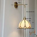 GobekUsa Amber Glass LED Wall Light Modern Nordic Bedroom Reading Lamp