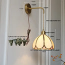 GobekUsa Amber Glass LED Wall Light Modern Nordic Bedroom Reading Lamp