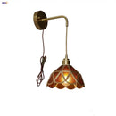 GobekUsa Amber Glass LED Wall Light Modern Nordic Bedroom Reading Lamp