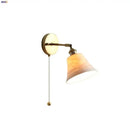 GobekUsa Ceramic LED Wall Light with Pull Chain Switch, Nordic Modern Design
