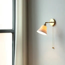 GobekUsa Ceramic LED Wall Light with Pull Chain Switch, Nordic Modern Design