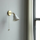 GobekUsa Ceramic LED Wall Light with Pull Chain Switch, Nordic Modern Design