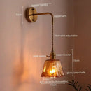 GobekUsa Glass Copper LED Wall Lights for Home Restaurant Living Room Bedroom