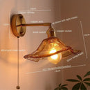 GobekUsa Glass Copper LED Wall Lights for Home Restaurant Living Room Bedroom