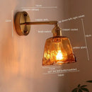 GobekUsa Glass Copper LED Wall Lights for Home Restaurant Living Room Bedroom