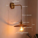 GobekUsa Glass Copper LED Wall Lights for Home Restaurant Living Room Bedroom