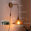GobekUsa Glass Copper LED Wall Lights for Home Restaurant Living Room Bedroom