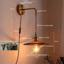 GobekUsa Glass Copper LED Wall Lights for Home Restaurant Living Room Bedroom