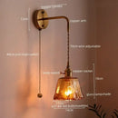 GobekUsa Glass Copper LED Wall Lights for Home Restaurant Living Room Bedroom