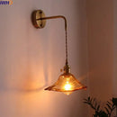GobekUsa Glass Copper LED Wall Lights for Home Restaurant Living Room Bedroom