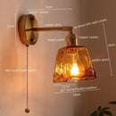 GobekUsa Glass Copper LED Wall Lights for Home Restaurant Living Room Bedroom