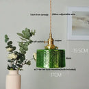 GobekUsa Amber Glass LED Hanging Lamp - Adjustable Nordic Stair Pendant Light