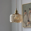 GobekUsa Amber Glass LED Hanging Lamp - Adjustable Nordic Stair Pendant Light