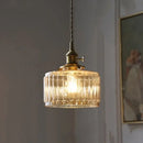 GobekUsa Amber Glass LED Hanging Lamp - Adjustable Nordic Stair Pendant Light