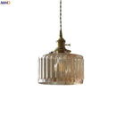 GobekUsa Amber Glass LED Hanging Lamp - Adjustable Nordic Stair Pendant Light