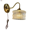 GobekUsa Clear Glass Wall Sconce LED Lights Modern Nordic Copper Bedside Lamp