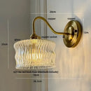 GobekUsa Clear Glass Wall Sconce LED Lights Modern Nordic Copper Bedside Lamp