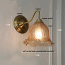 GobekUsa Clear Glass Wall Sconce LED Lights Modern Nordic Copper Bedside Lamp