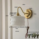 GobekUsa Clear Glass Wall Sconce LED Lights Modern Nordic Copper Bedside Lamp