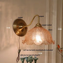 GobekUsa Clear Glass Wall Sconce LED Lights Modern Nordic Copper Bedside Lamp