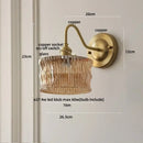 GobekUsa Clear Glass Wall Sconce LED Lights Modern Nordic Copper Bedside Lamp