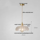 GobekUsa Glass LED Pendant Lamp with Wood Handle - Modern Nordic Hanging Light