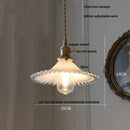 GobekUsa Glass LED Pendant Lamp with Wood Handle - Modern Nordic Hanging Light