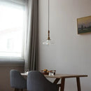 GobekUsa Glass LED Pendant Lamp with Wood Handle - Modern Nordic Hanging Light