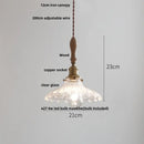 GobekUsa Glass LED Pendant Lamp with Wood Handle - Modern Nordic Hanging Light